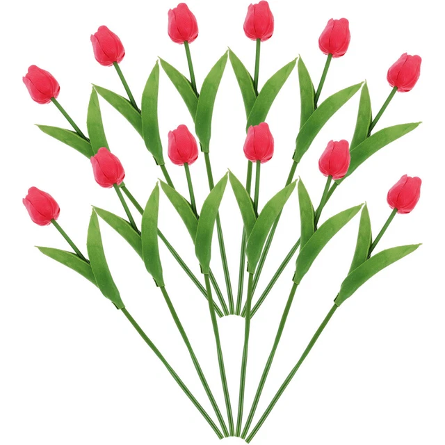 12 un. velas flotantes boda tulipanes flores artificiales arreglo floral jarrón
