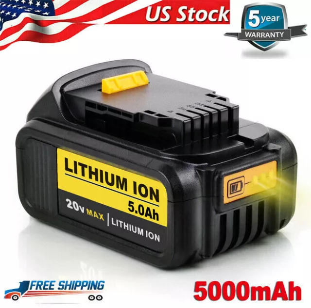 For DeWalt 20V 20 Volt Max XR 5.0AH Lithium Ion Battery DCB206-2 DCB205-2 DCB204