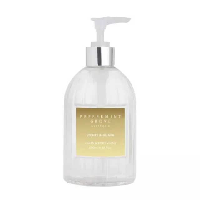 NEW Peppermint Grove Hand & Body Wash 500ml Lychee & Guava