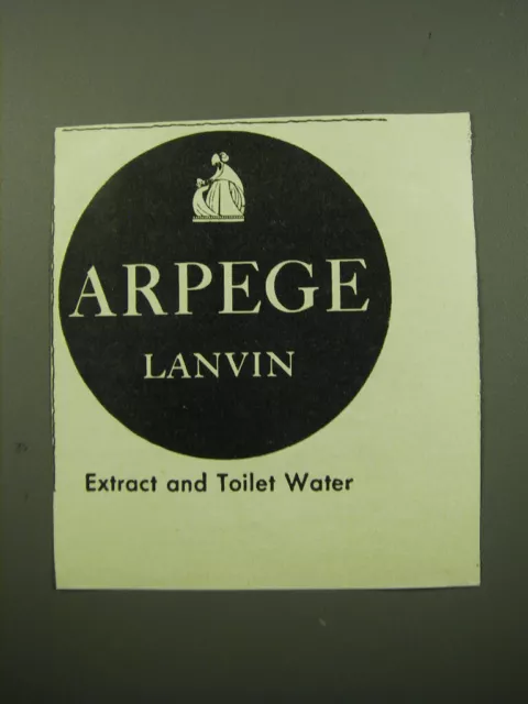 1950 LANVIN ARPEGE Perfume Ad - Extract and Toilet Water $19.99 - PicClick