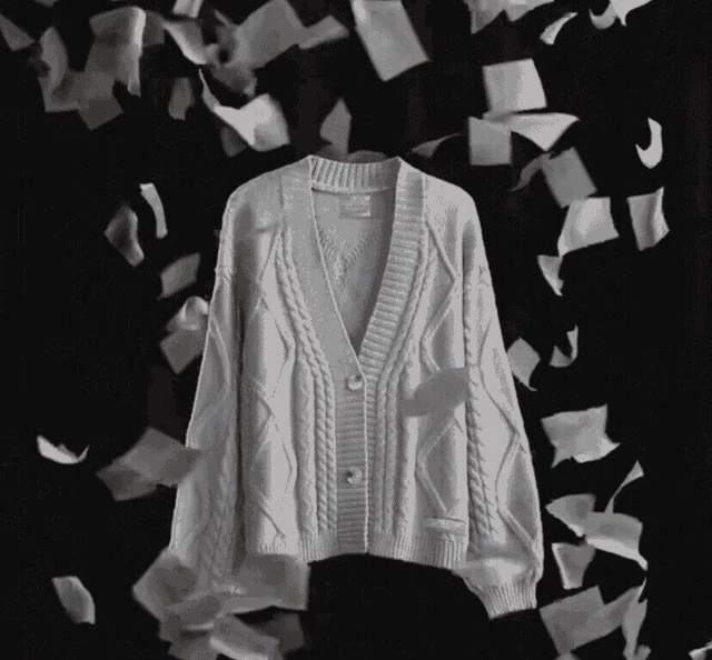 TAYLOR SWIFT THE Tortured Poets Department Gray Cardigan Size M/L