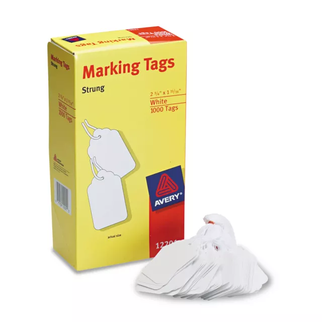 Avery Medium-Weight White Marking Tags 2 3/4 x 1 11/16 1 000/Box 12201