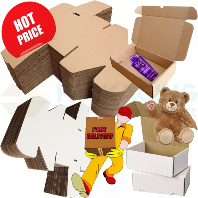 White Or Brown Shipping Cardboard Boxes Postal Mailing Gift Packet Small Parcel