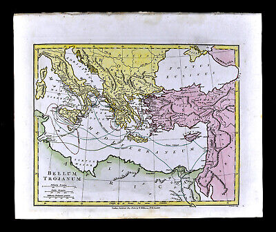 1815 Wilkinson Map Bellum Trojanum Trojan War Greece Ulysses Odyssey Homer Troy
