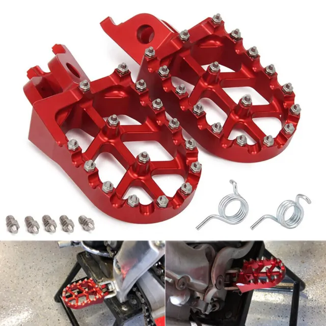 2pcs Red Motorcycle Foot Pegs Pedal CNC For CR125 CR250 CRF250R CRF450R CRF450L