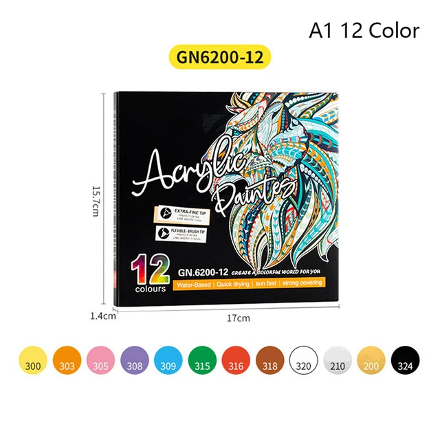 1 set pennarelli acrilici a doppia punta 36/24/12 colori set forniture arte graffiti TS