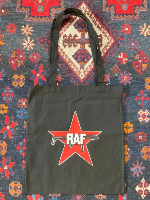 RAF Logo Jute-Tasche SCHWARZ * Rote Armee Fraktion* Stoff-Beutel Baumwoll-Tasche