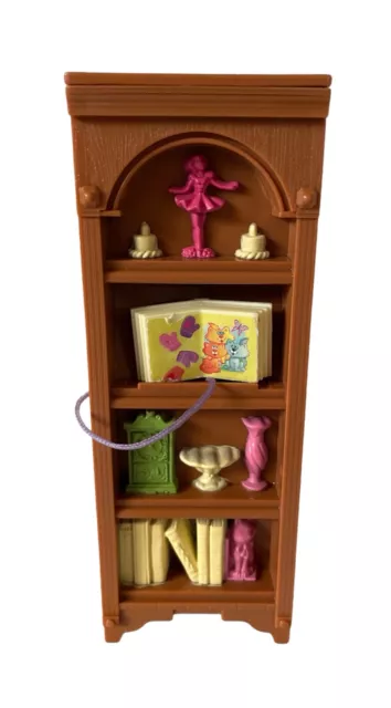 Fisher Price Loving Family Dollhouse Brown Corner Bookshelf Curio Cabinet