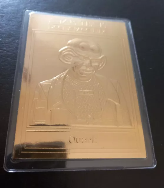 Star Trek Deep Space Nine Quark Danbury Mint 22Kt Gold Card. Sealed.