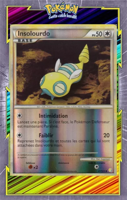Insolourdo Reverse-HS1:HeartGold SoulSilver-41/123-Carte Pokemon Française