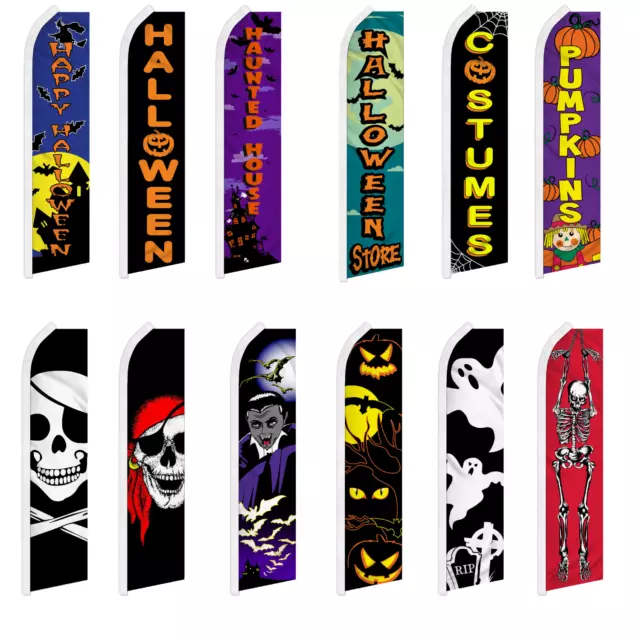 Halloween Advertising Feather Flag Flutter Swooper Sign Banner Pirate Costumes