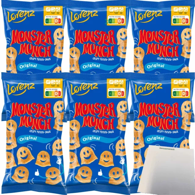 Lorenz Monster Munch Original Kartoffel-Snack 6er Pack 6x75g Tüte usy Block