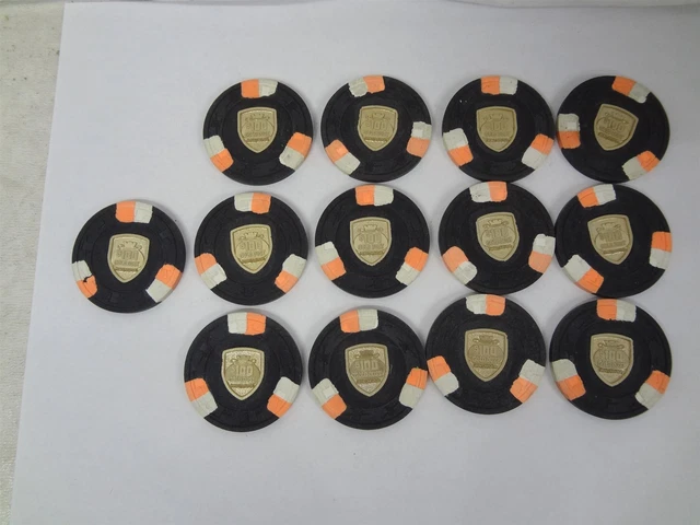 13x Gold Dust Reno Nevada $100 Casino Chips V4308 Black/Peach/White