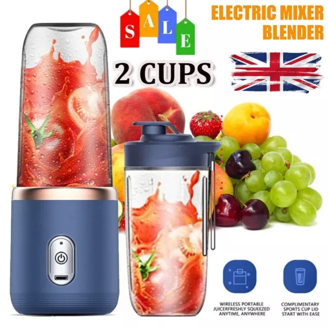 Portable Electric Juice Blender Maker Smoothie Mini Juicer Fruit Machine UK