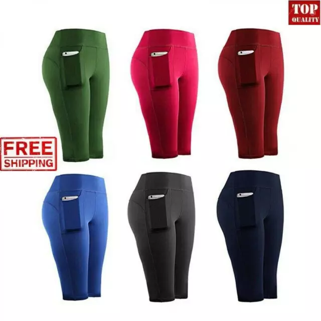 Horse Riding Leggings Short Grip Phone Pocket Equestrian Pants Women Ladies Gym