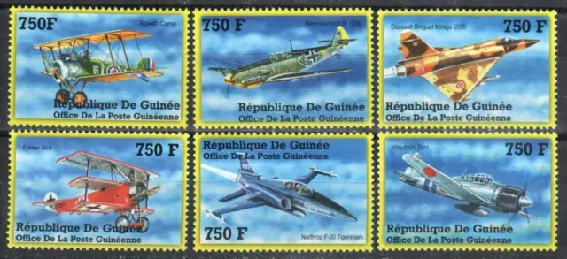 Guinea Stamp 2089-2094  - Military aircraft