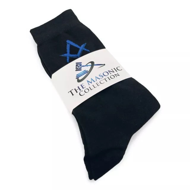 Men's Freemasons Masonic Socks - Masons Gift Lodge Regalia Blue Square & Compass