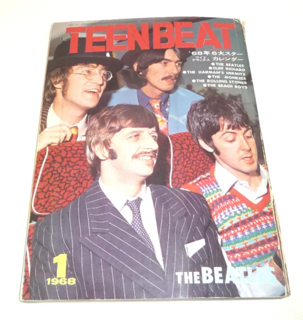 TEEN BEAT 1968 No. 1 JAPAN Pop Magazin BEATLES Titel JOHNNY HALLYDAY & SYLVIE ++