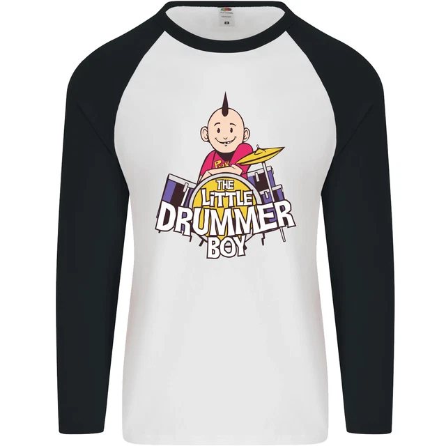 The Little Drummer Boy Funny Drumming Drum Mens L/S Baseball T-Shirt