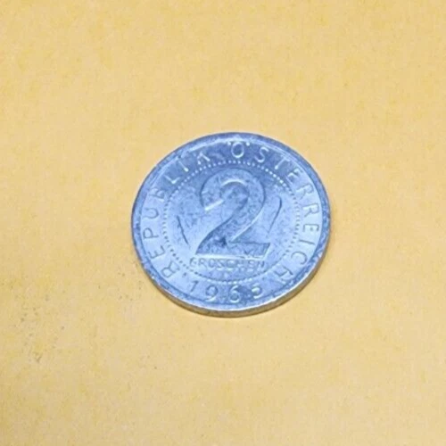 Austria 2 Groschen 1965 aluminium-magnesium foreign world coin money bank europe