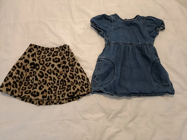 Girls Bundle Age 2-3 Years Old Next Denim Summer Dress Leopard Print Skirt