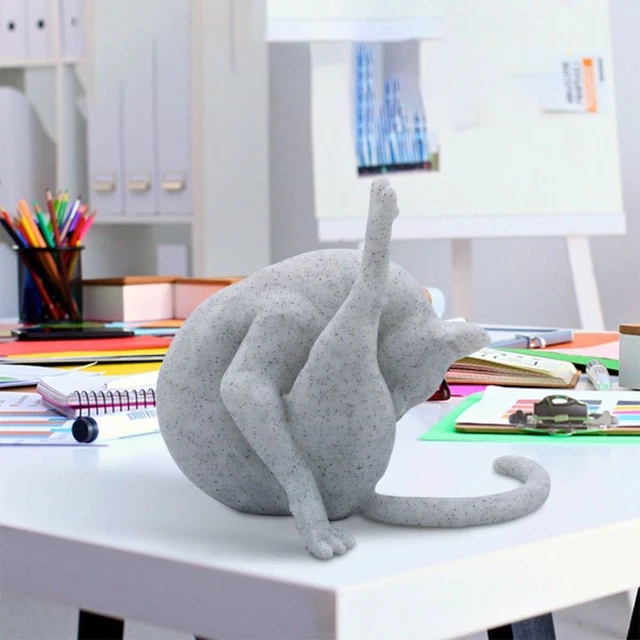HOME DECOR FUNNY Cat Statue Realistic Cat Crafts No Shame Cat Sculpture
