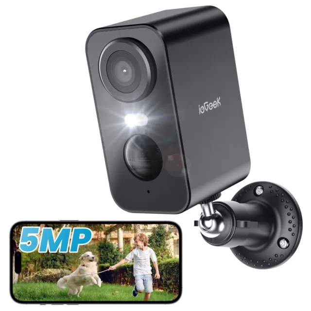 5MP Caméra Surveillance WiFi Exterieure Sans Fil AI & PIR Détection Mouvement