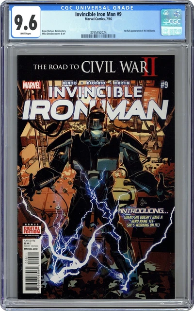 Invincible Iron Man #9A Deodato CGC 9.6 2016 3765452024 1st Riri Williams