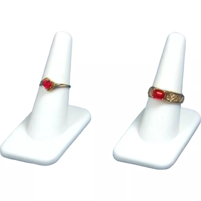 White Rubber Ring Finger Jewelry Holder Showcase Display Stands Kit 60 Pcs