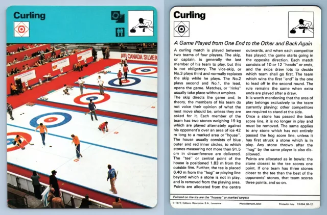 Curling -  1977-9 Sportscaster Rencontre Card