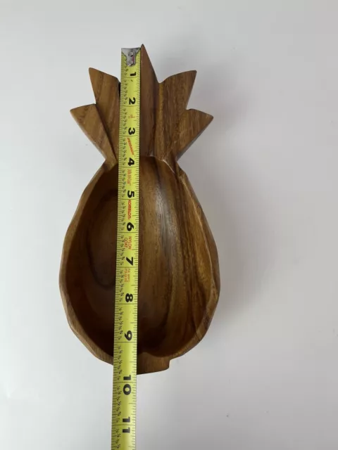 Monkey Pod Pineapple shaped wood bowl from Hawaii - Alii Woods Honolulu 2