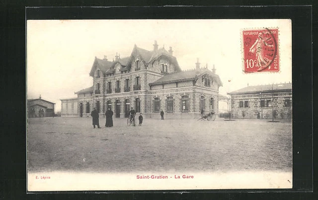 CPA Saint-Gratien, La Gare, le bâtiment de la Gare 1908
