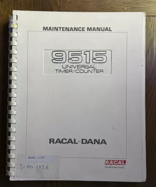 Racal Dana 9515 Universal Timer / Counter Maintenance Manual