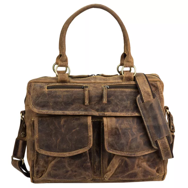 Greenburry Vintage Cuero Bolso de Vestir Mujer Mano y Hombro 1830-25