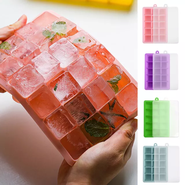 15 Grids Silicone Ice Cube Large Jumbo DIY Mold Square Tray Mould Ice Maker