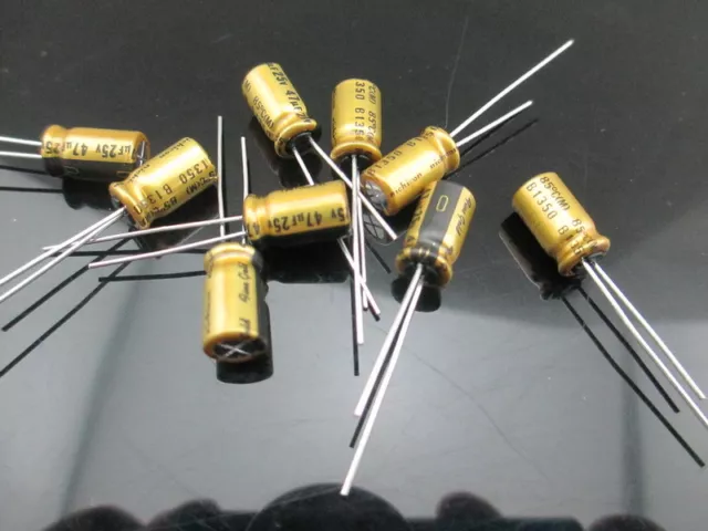 JAPAN 5PCS Nichicon MUSE FG（Fine Gold) 47Uf 25V 47mfd Audio Capacitor