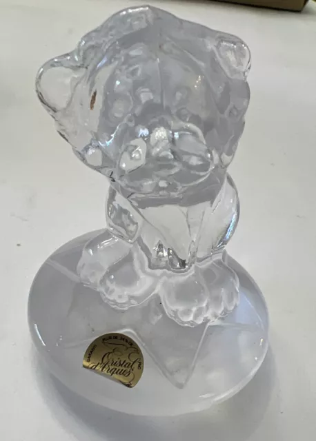 Beautiful Boutique Cristal d'Arques France Lead Crystal Glass Lion Figurine NIB