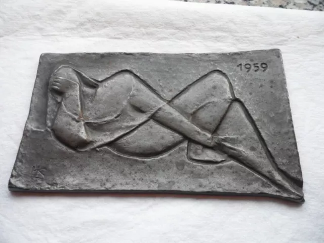 Buderus Plakette   "Die Ruhende"  1959  von  Kurt Lehmann Kunstguss