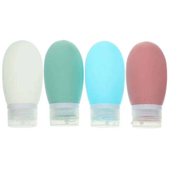 4 pz contenitori da viaggio ricaricabili ricaricabili per articoli da toeletta da viaggio in silicone