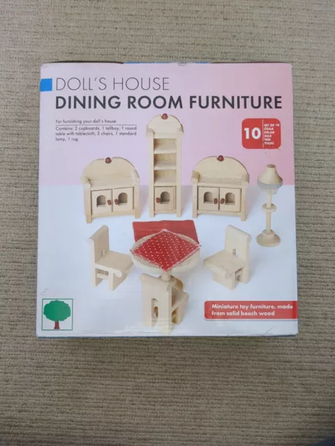 Doll's House Dining Room Furniture 10 Piece Set - boxed