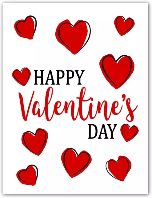 Large Happy Valentine's Day Card-Blank Inside with White Envelope-11.75"x9"