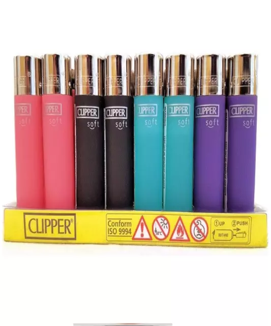 Clipper Soft Lighters Regular Size Rubber Clipper Gas Lighter in many Colors