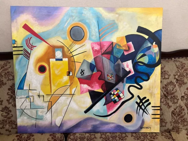 Wassily Kandinsky Oil On Old Canvas Hand Signed And Carved With Labels