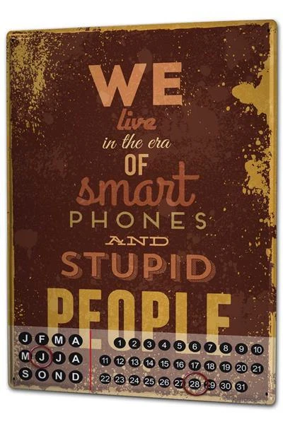 Perpetual Calendar Sayings  Mobile Tin Metal Magnetic