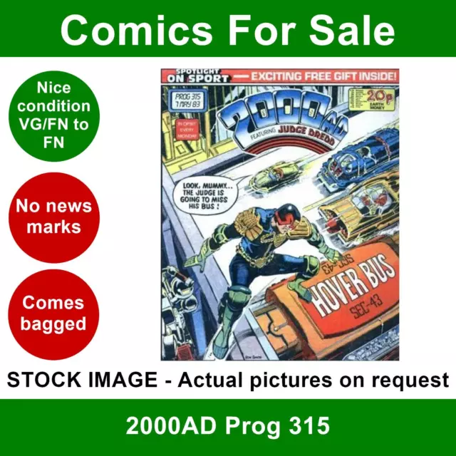 2000AD Prog 315 comic - Nice VG/FN clean - NO FREE GIFT - 07 May 1983