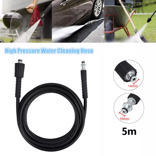 High Pressure Washer Hose 5M 200 Bar Tube M22 Connector Water Cleaning Pipe