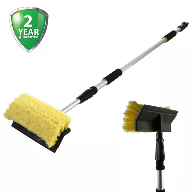 6FT Telescopic Wash Brush Water Fed Aluminium Extendable Handle Window Car Van