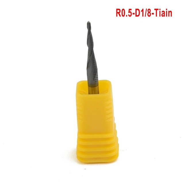 R0.25mm-1mm Solid Carbide End End Mill Coated Router Woodwork Carving Practical