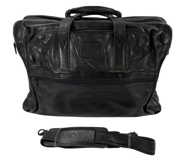 Tumi Alpha Expandable Mens Black Executive Messenger Laptop Briefcase Bag