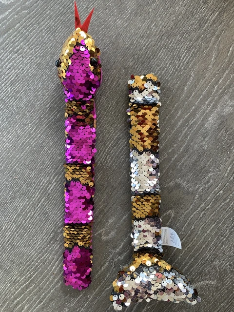 Kids girls slap Wrap Reverse Sequin Bracelets, Mermaid And Snake , New
